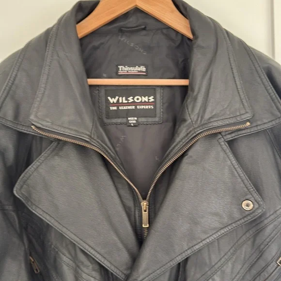 Wilson’s Black Leather Jacket, Sz L - Picture 5 of 11